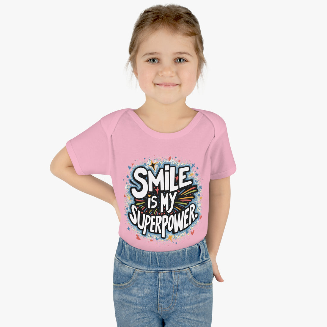 "Smile is my superpower" Infant Baby Rib Bodysuit