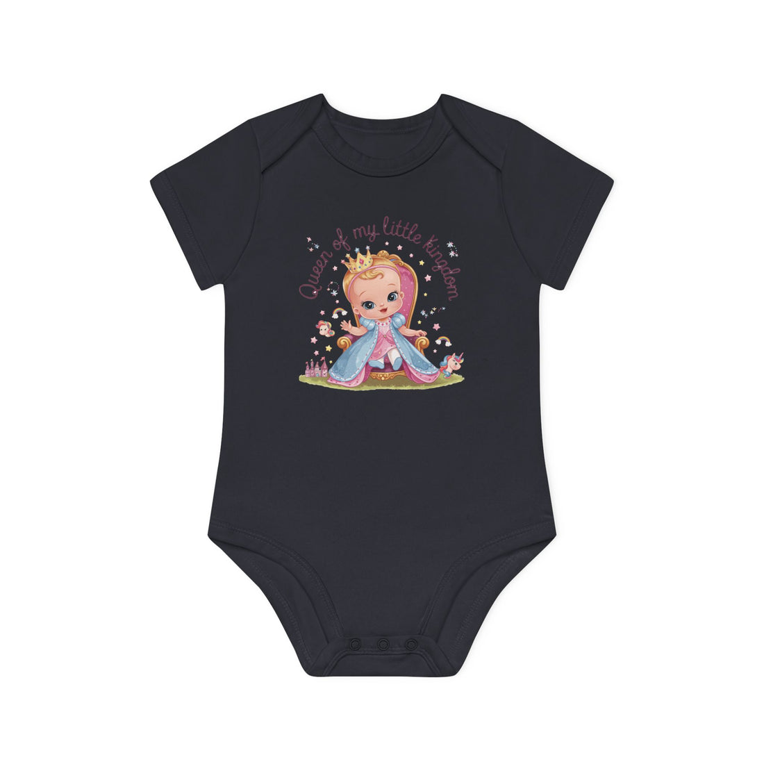 "Queen of my little kingdom" Baby Organic Short Sleeve Bodysuit