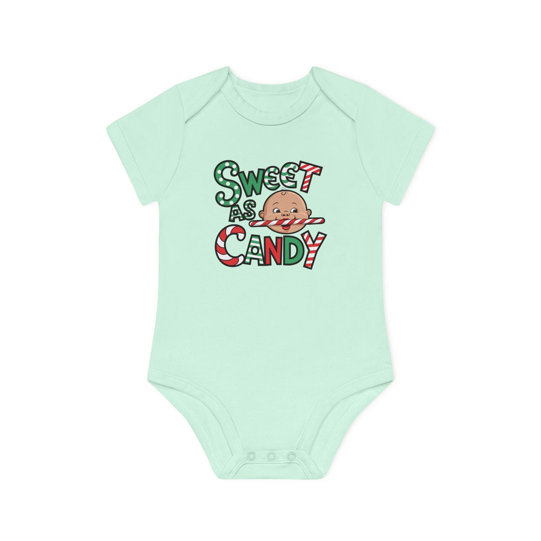 "Sweet as candy" Baby Organic Short Sleeve Bodysuit