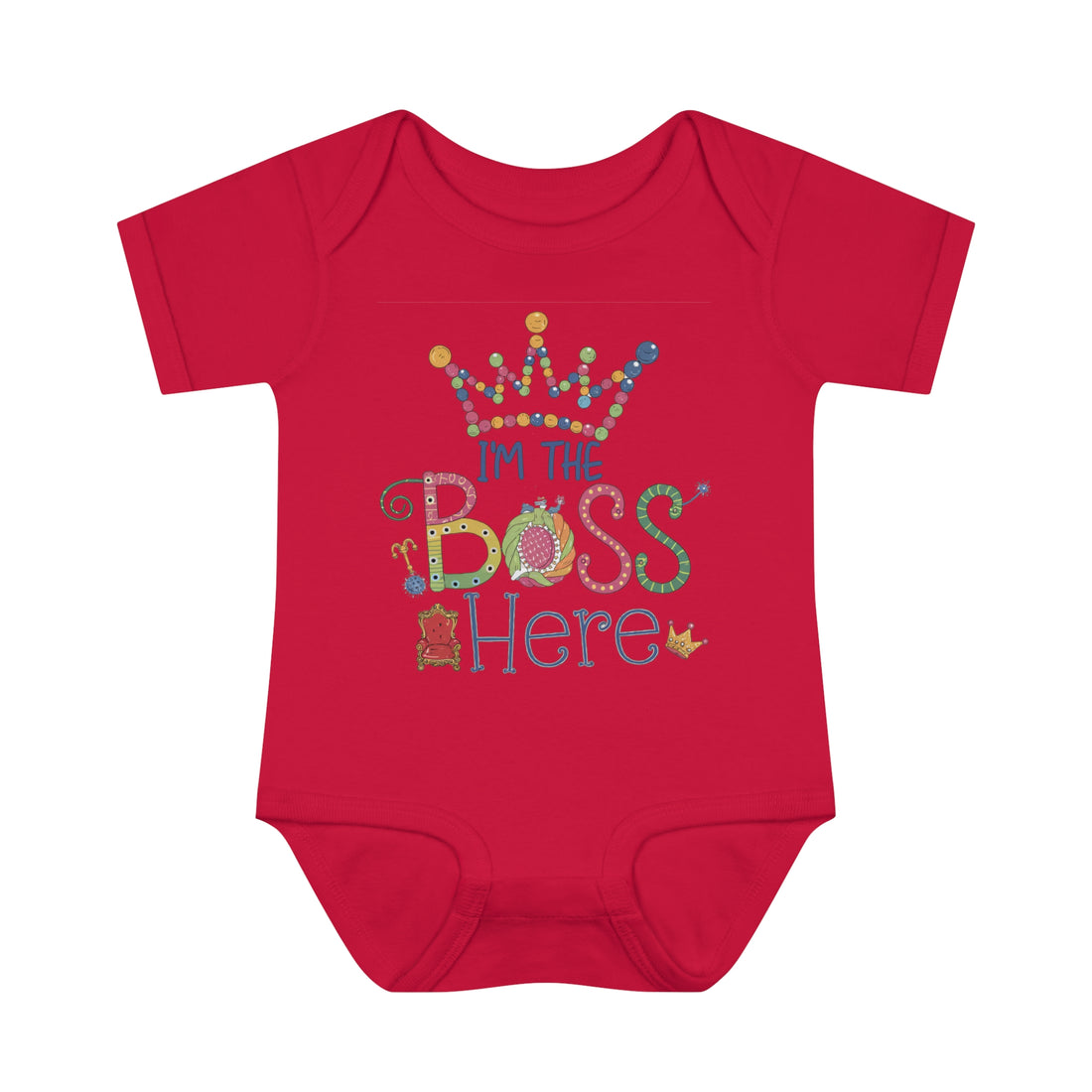 "I'm the boss here" Infant Baby Rib Bodysuit