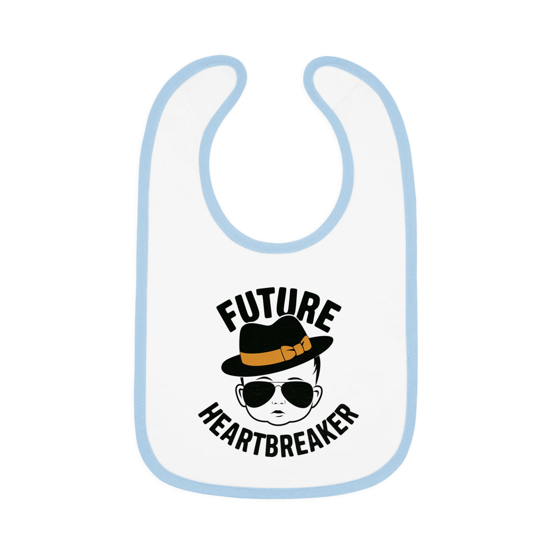 "Future heartbreaker" Baby Contrast Trim Jersey Bib