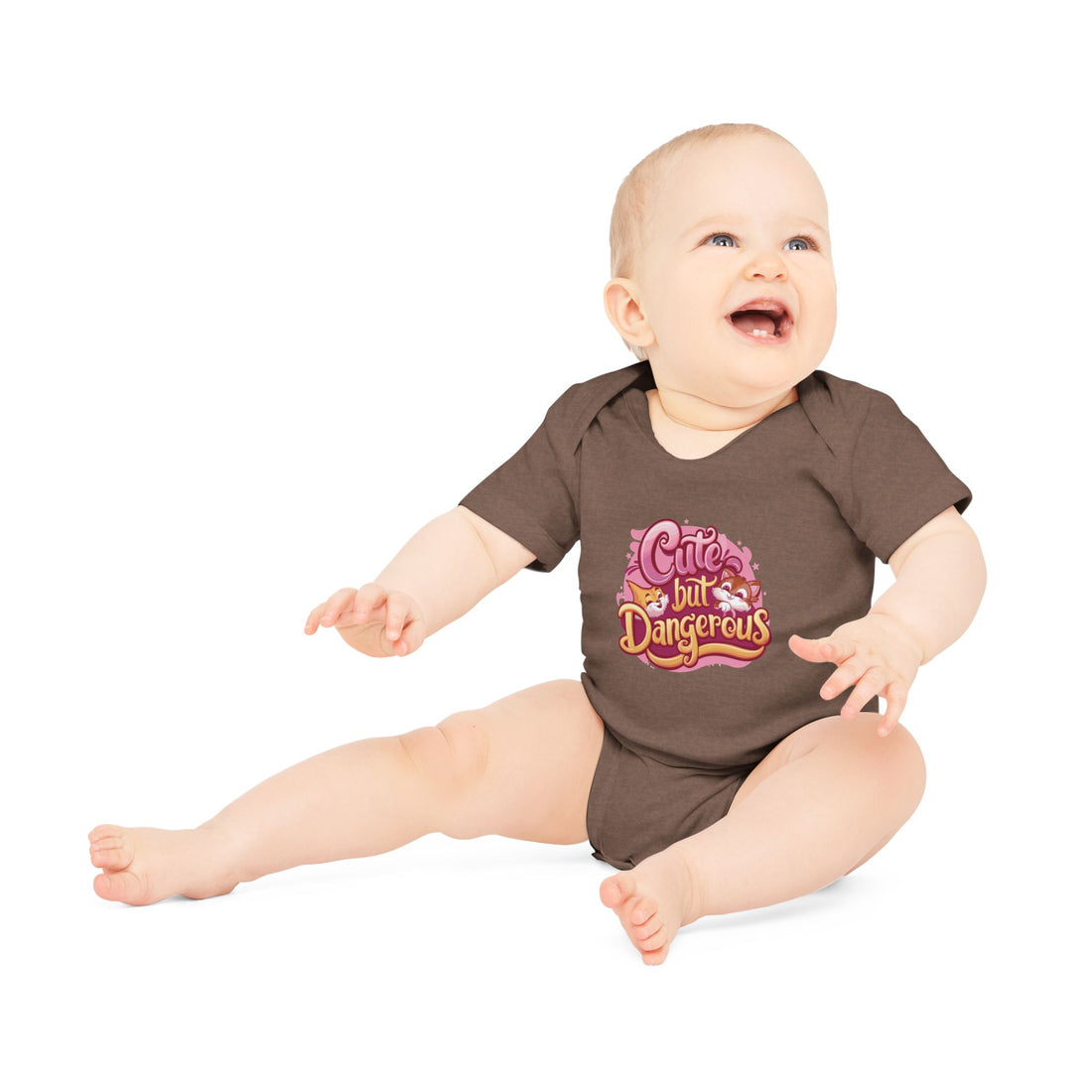 "Cute but dangerous" Baby Organic Short Sleeve Bodysuit