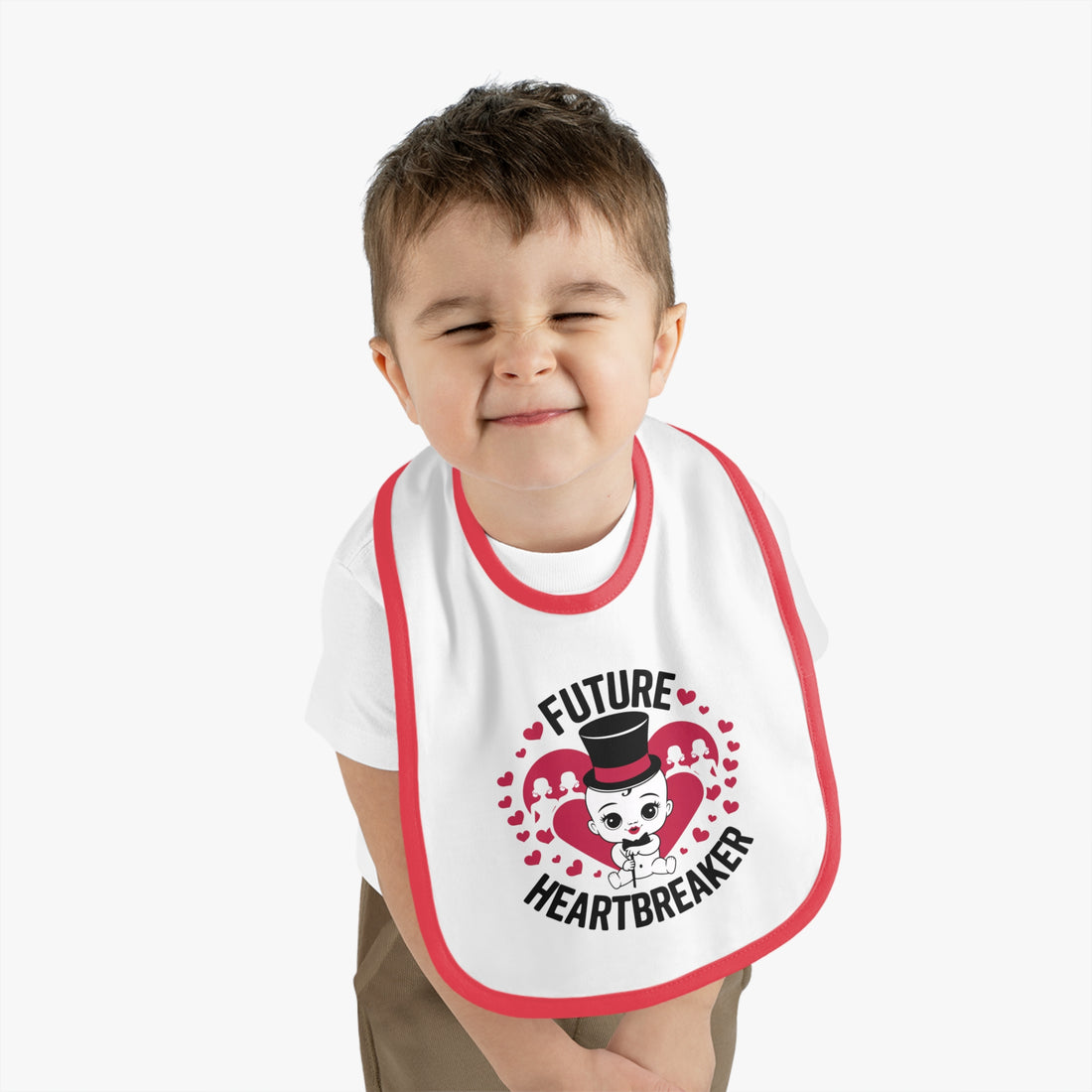 "Future heartbreaker" Baby Contrast Trim Jersey Bib