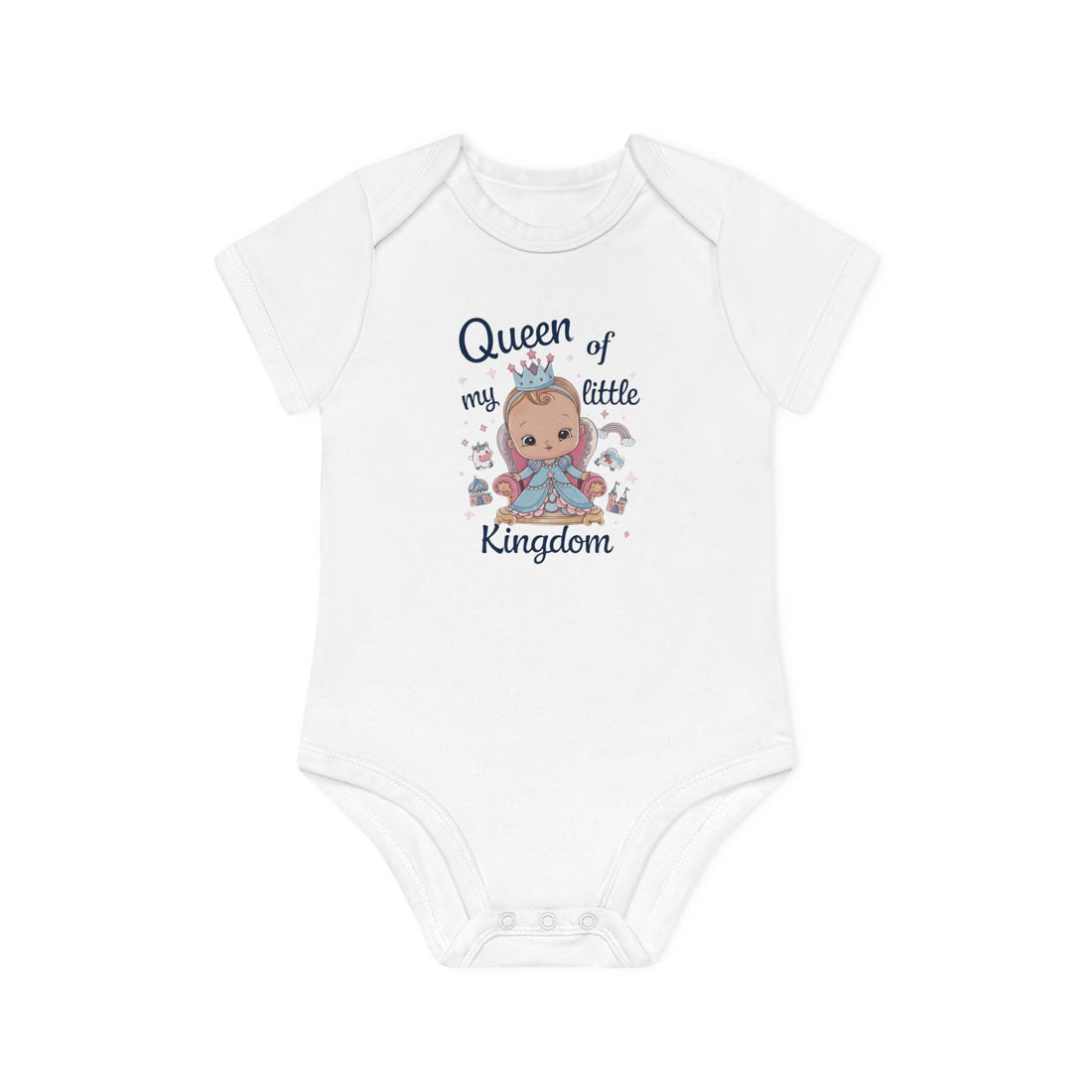 "Queen of my little kingdom" Baby Organic Short Sleeve Bodysuit