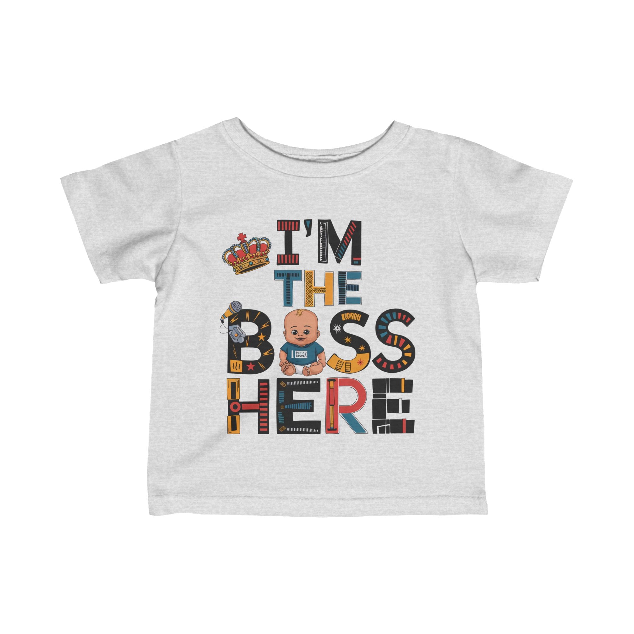 "I'm the boss here" Infant Fine Jersey Tee
