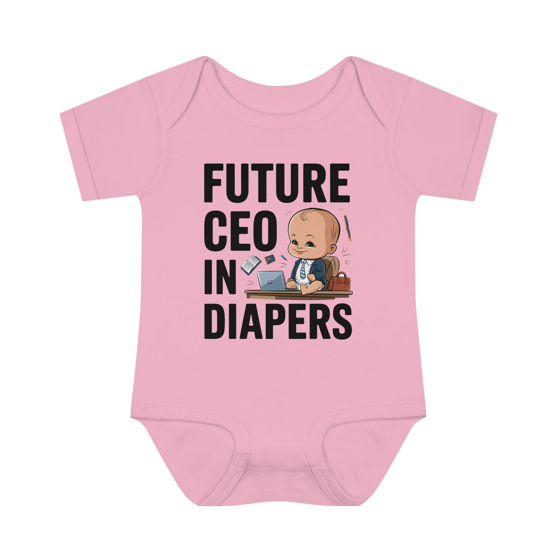 "Future CEO in diapers" Infant Baby Rib Bodysuit