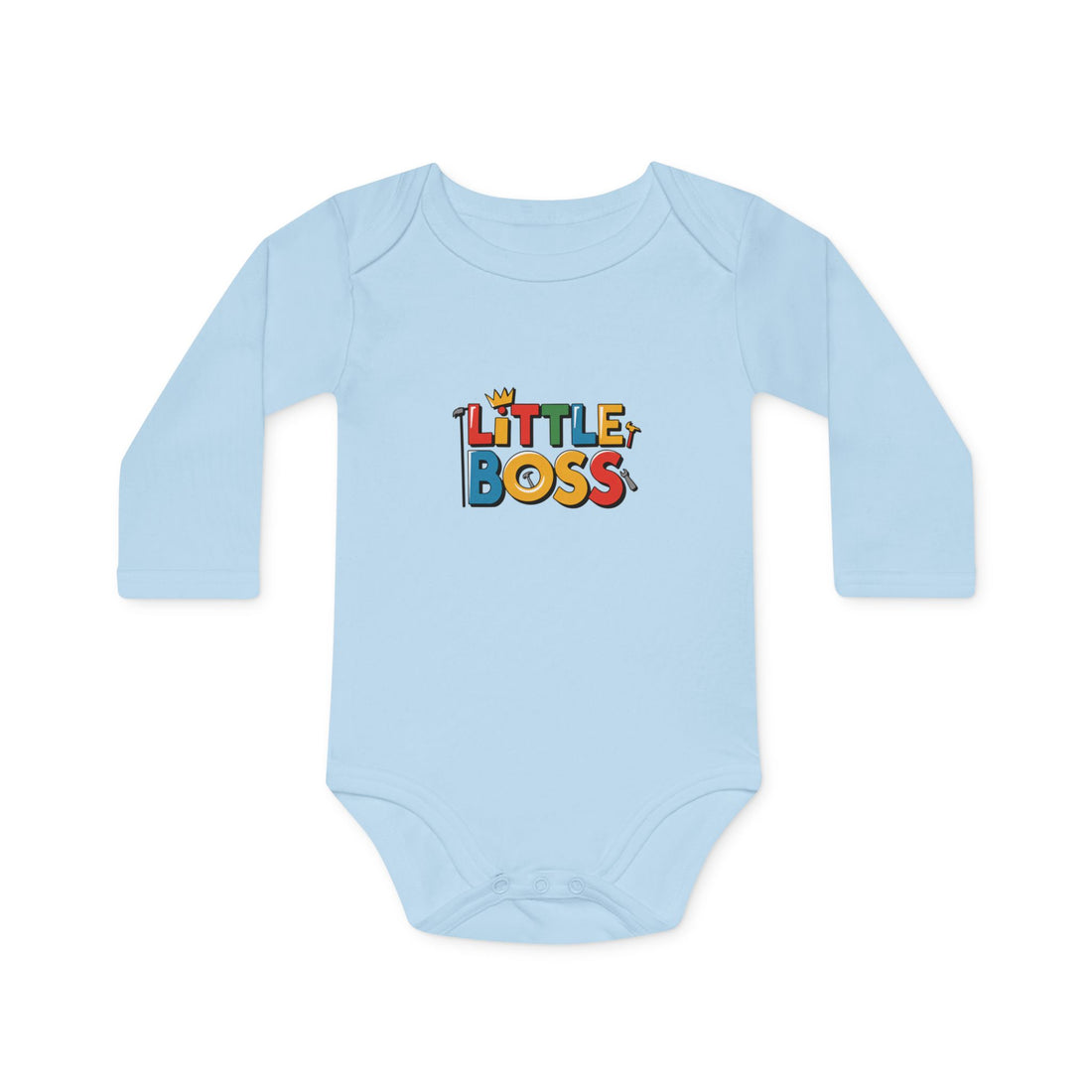 "Little boss" Baby Long-Sleeve Organic Bodysuit