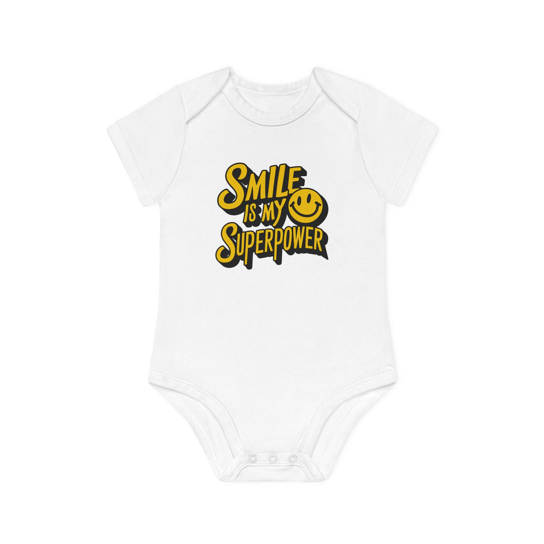 "Smile is my superpower" Baby Organic Short Sleeve Bodysuit