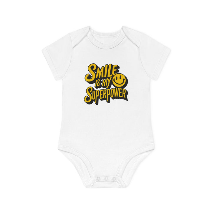 "Smile is my superpower" Baby Organic Short Sleeve Bodysuit