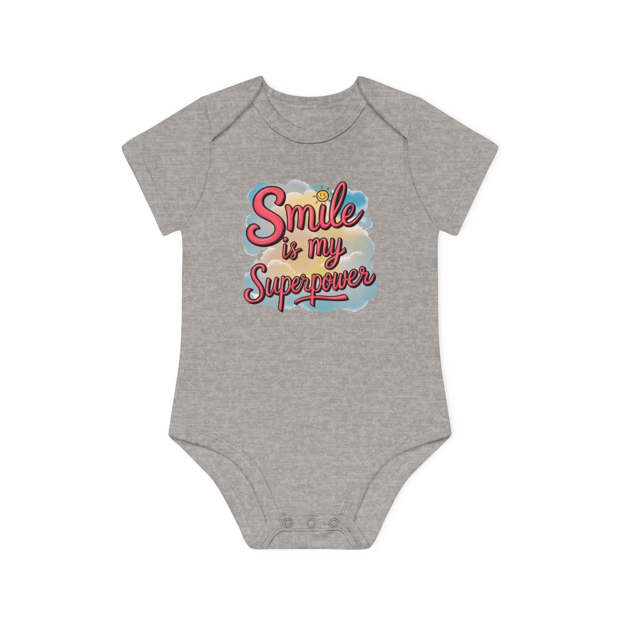 "Smile is my superpower" Baby Organic Short Sleeve Bodysuit