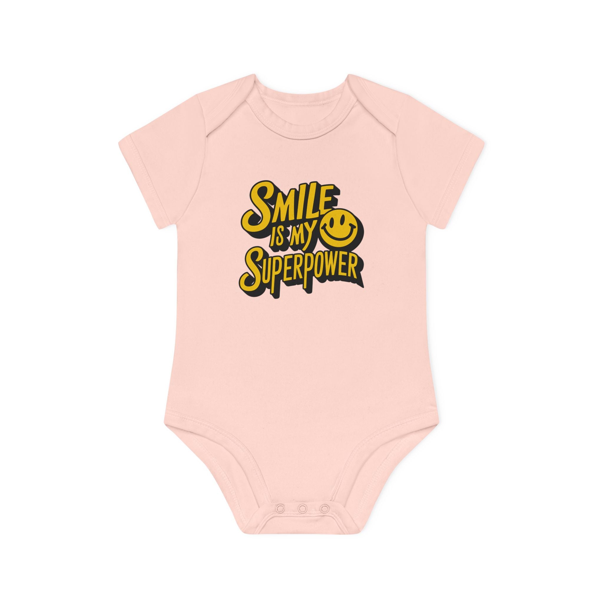 "Smile is my superpower" Baby Organic Short Sleeve Bodysuit
