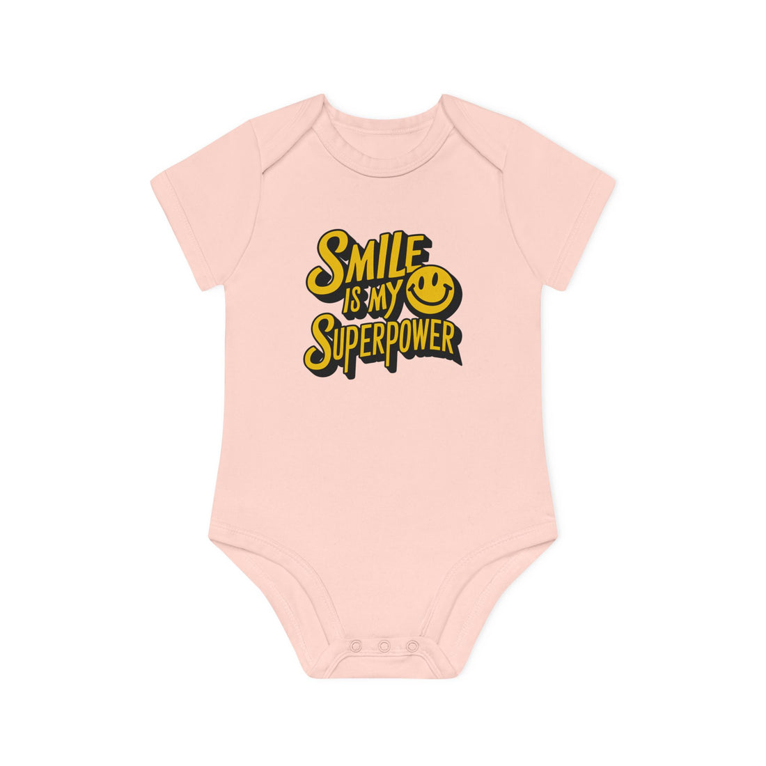 "Smile is my superpower" Baby Organic Short Sleeve Bodysuit