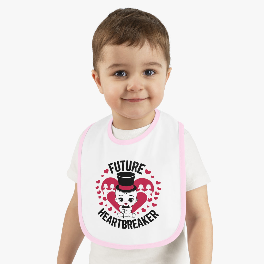 "Future heartbreaker" Baby Contrast Trim Jersey Bib