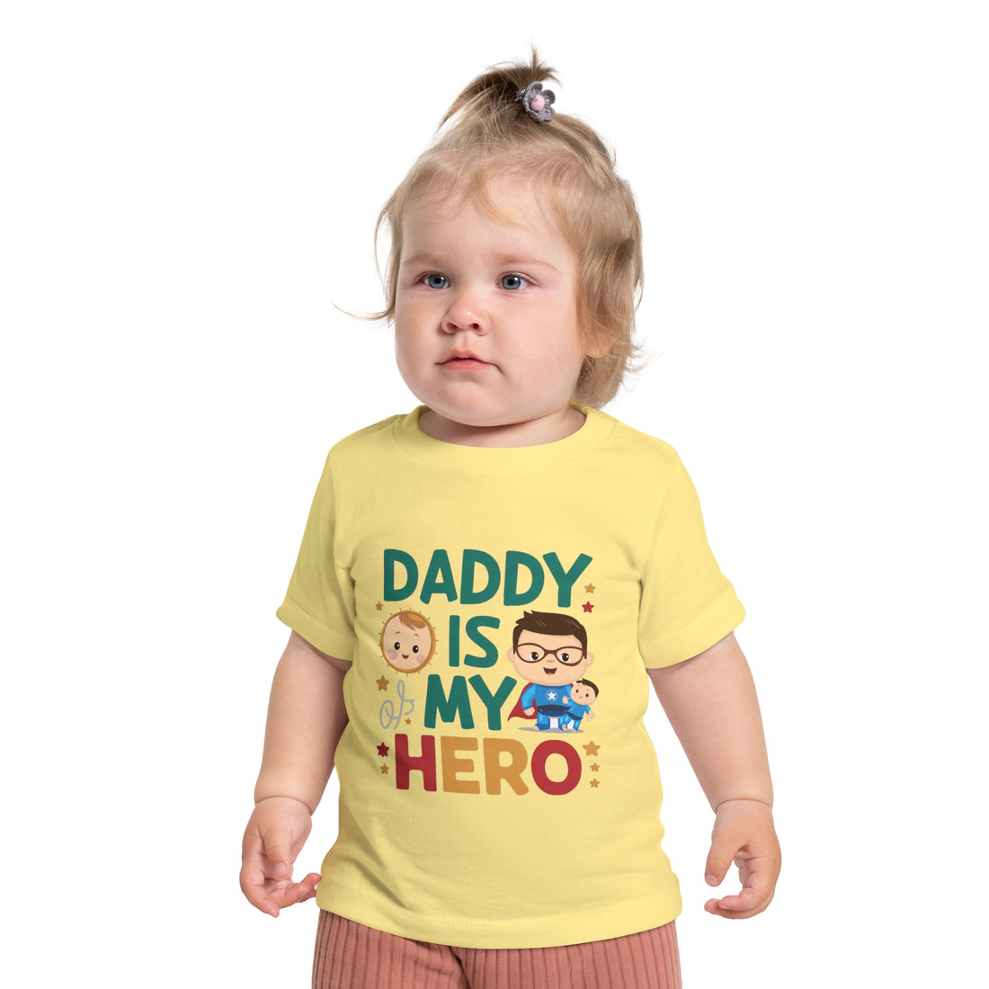 "Daddy is my hero" Baby Short Sleeve T-Shirt