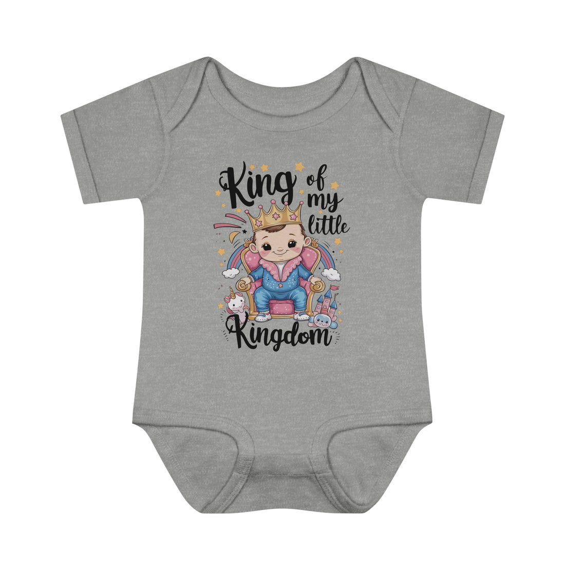 "King of my little kingdom" Infant Baby Rib Bodysuit