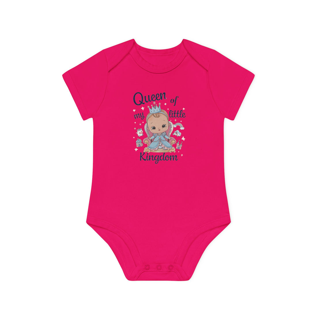 "Queen of my little kingdom" Baby Organic Short Sleeve Bodysuit