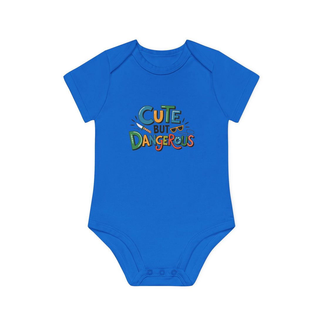 "Cute but dangerous" Baby Organic Short Sleeve Bodysuit