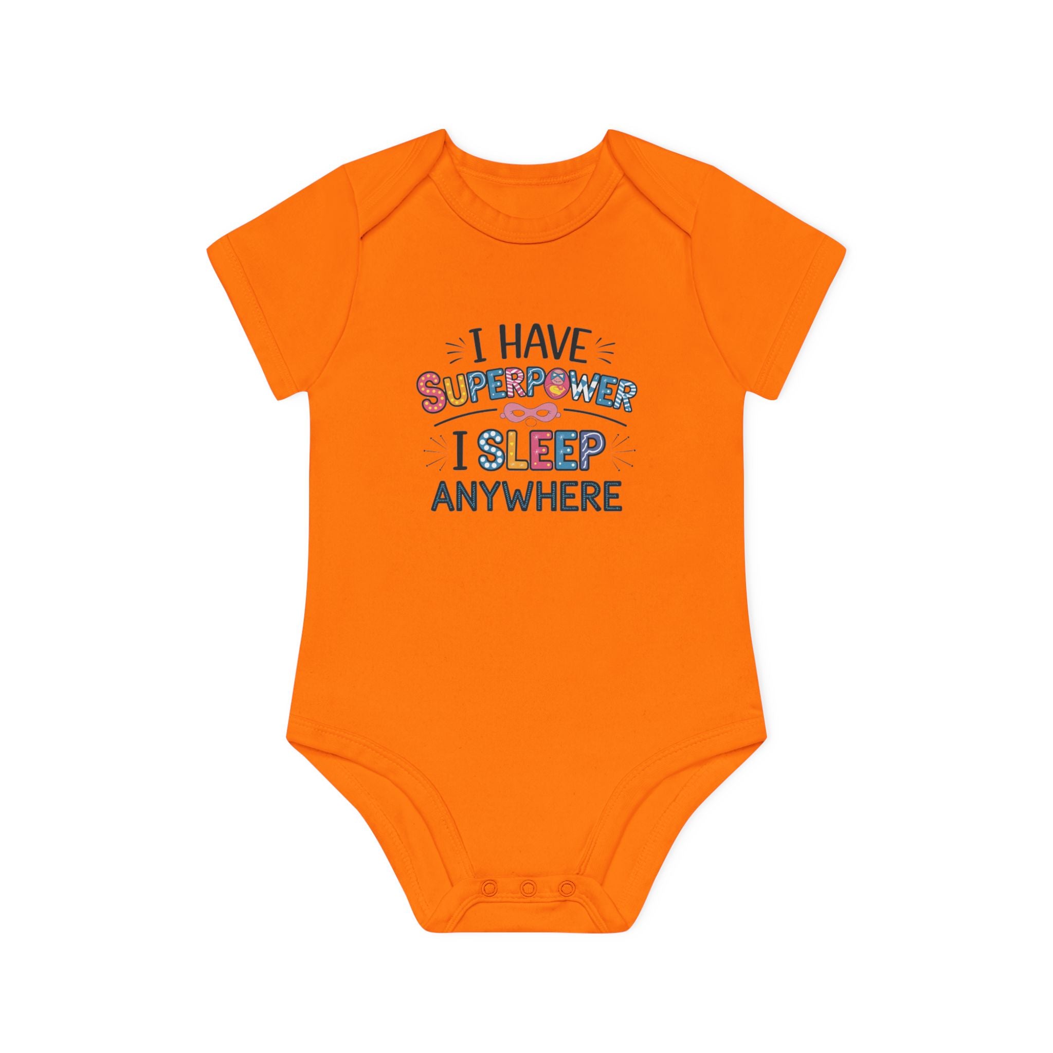"I have superpower I sleep anywhere" Baby Organic Short Sleeve Bodysuit