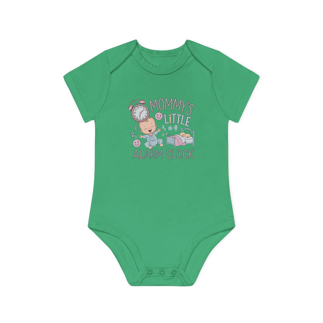 "Mommy's little alarm clock" Baby Organic Short Sleeve Bodysuit