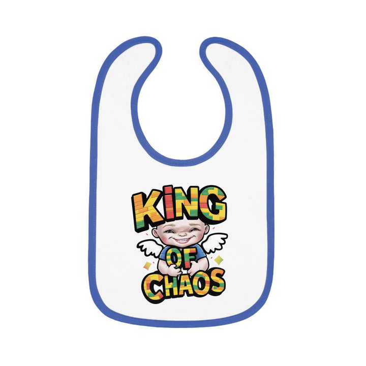 "King of chaos" Baby Contrast Trim Jersey Bib