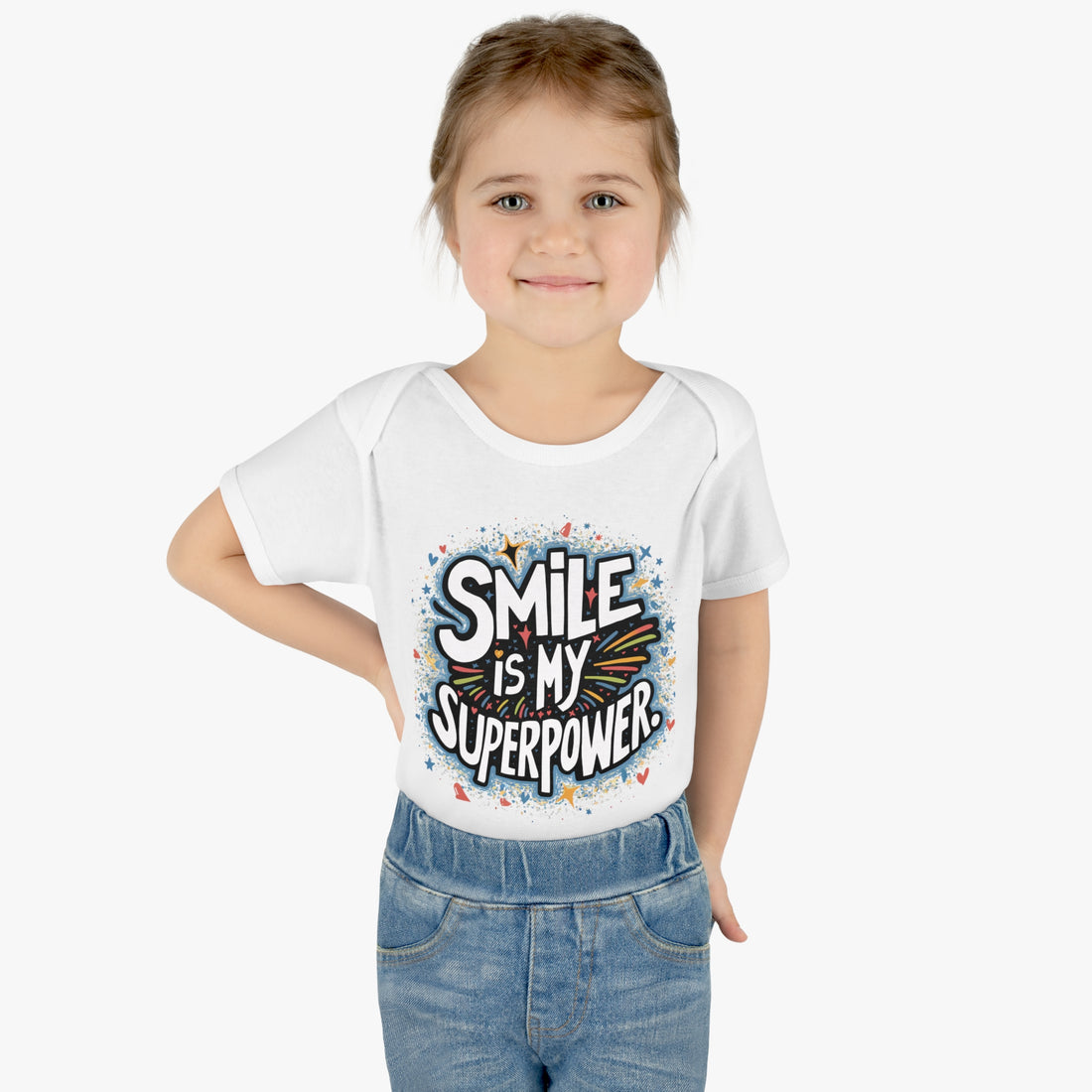 "Smile is my superpower" Infant Baby Rib Bodysuit