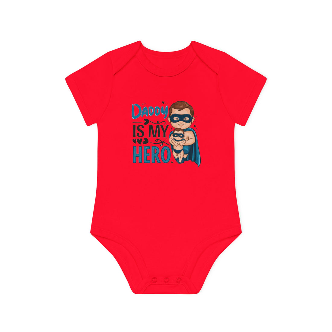 "Daddy is my hero" Baby Organic Short Sleeve Bodysuit