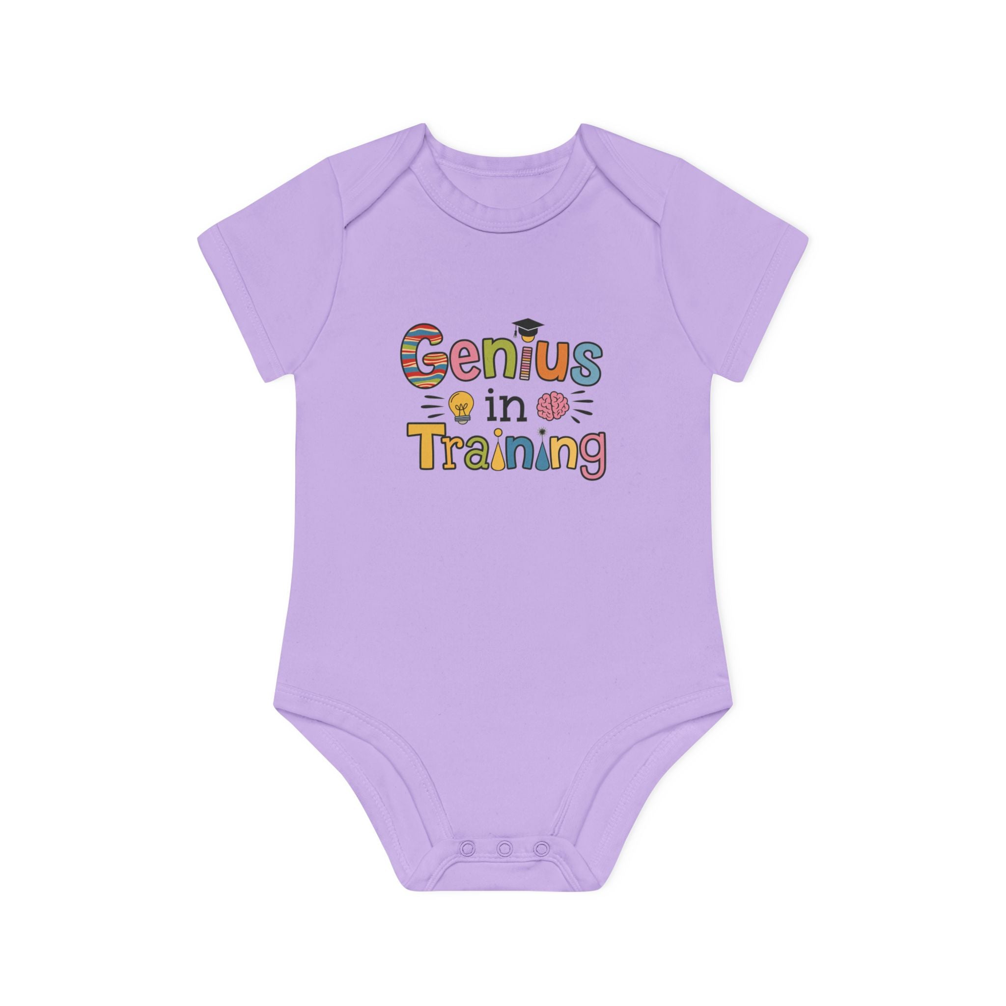 "Genius in training" Baby Organic Short Sleeve Bodysuit