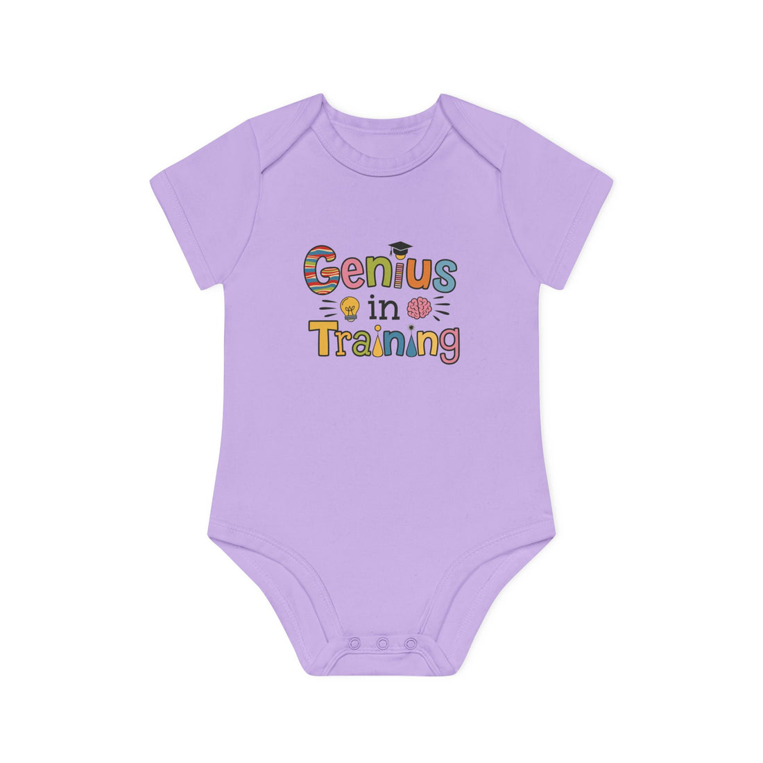 "Genius in training" Baby Organic Short Sleeve Bodysuit