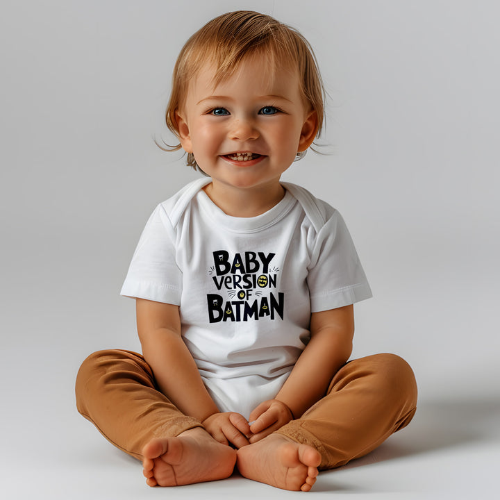 "Baby version of batman" Baby Organic Short Sleeve Bodysuit