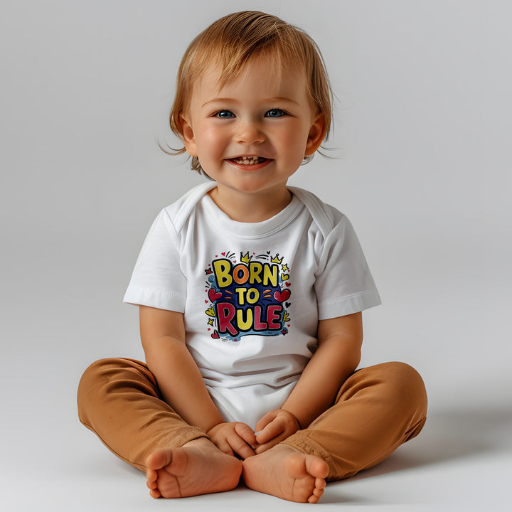 "Born to rule" Baby Organic Short Sleeve Bodysuit