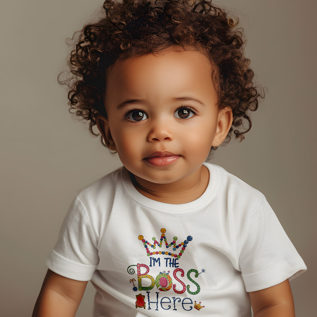 "I'm the boss here" Infant Fine Jersey Tee