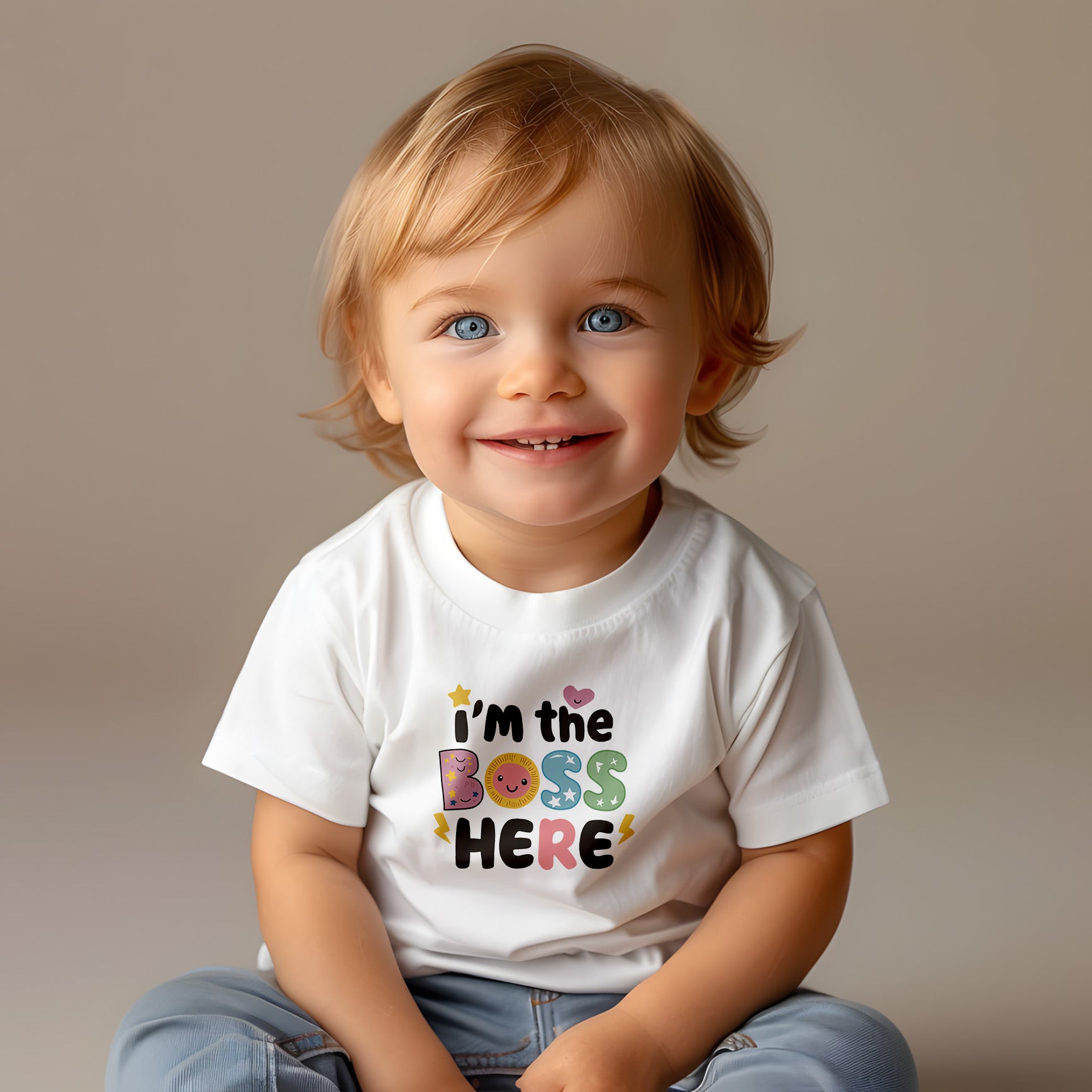 "I'm the boss here" Infant Fine Jersey Tee