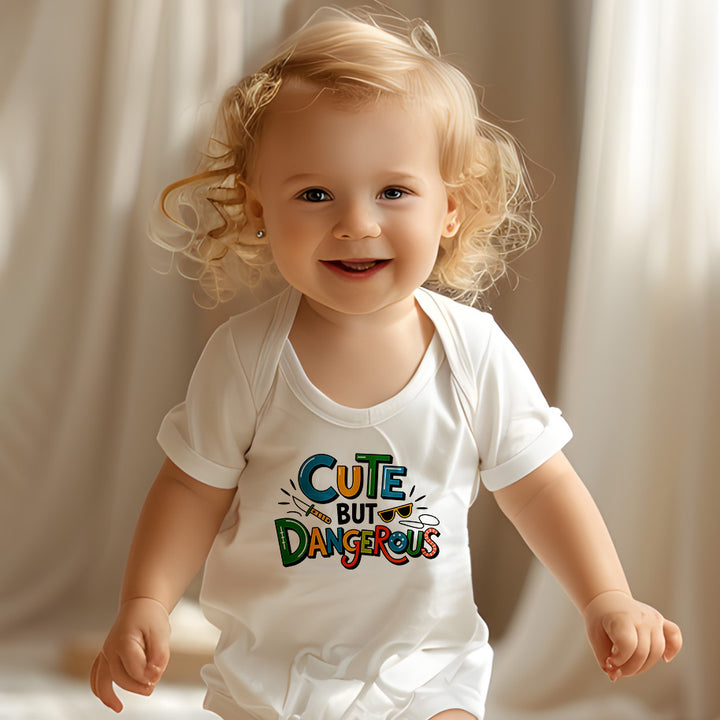 "Cute but dangerous" Baby Organic Short Sleeve Bodysuit