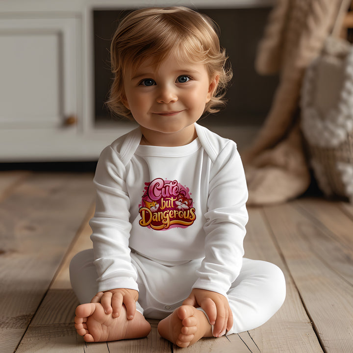 "Cute but dangerous" Baby Long-Sleeve Organic Bodysuit