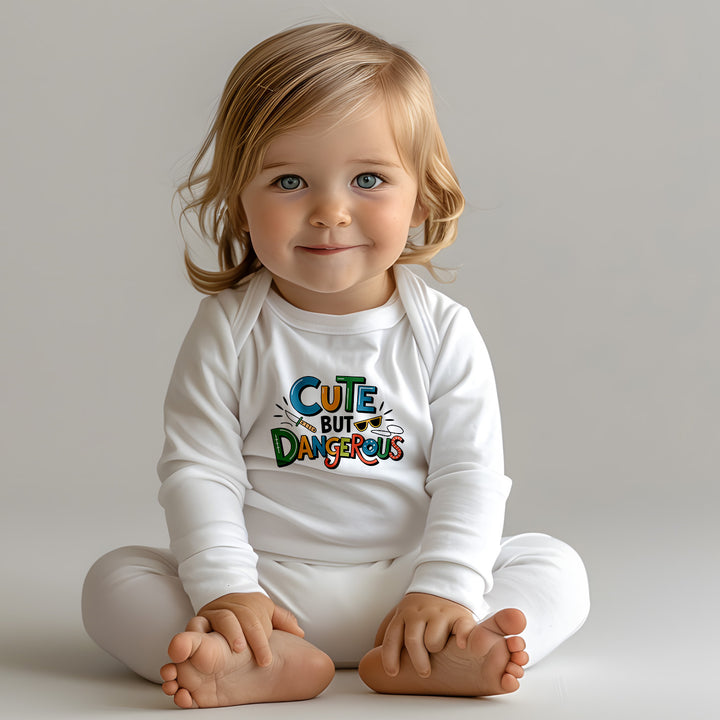 "Cute but dangerous" Baby Long-Sleeve Organic Bodysuit