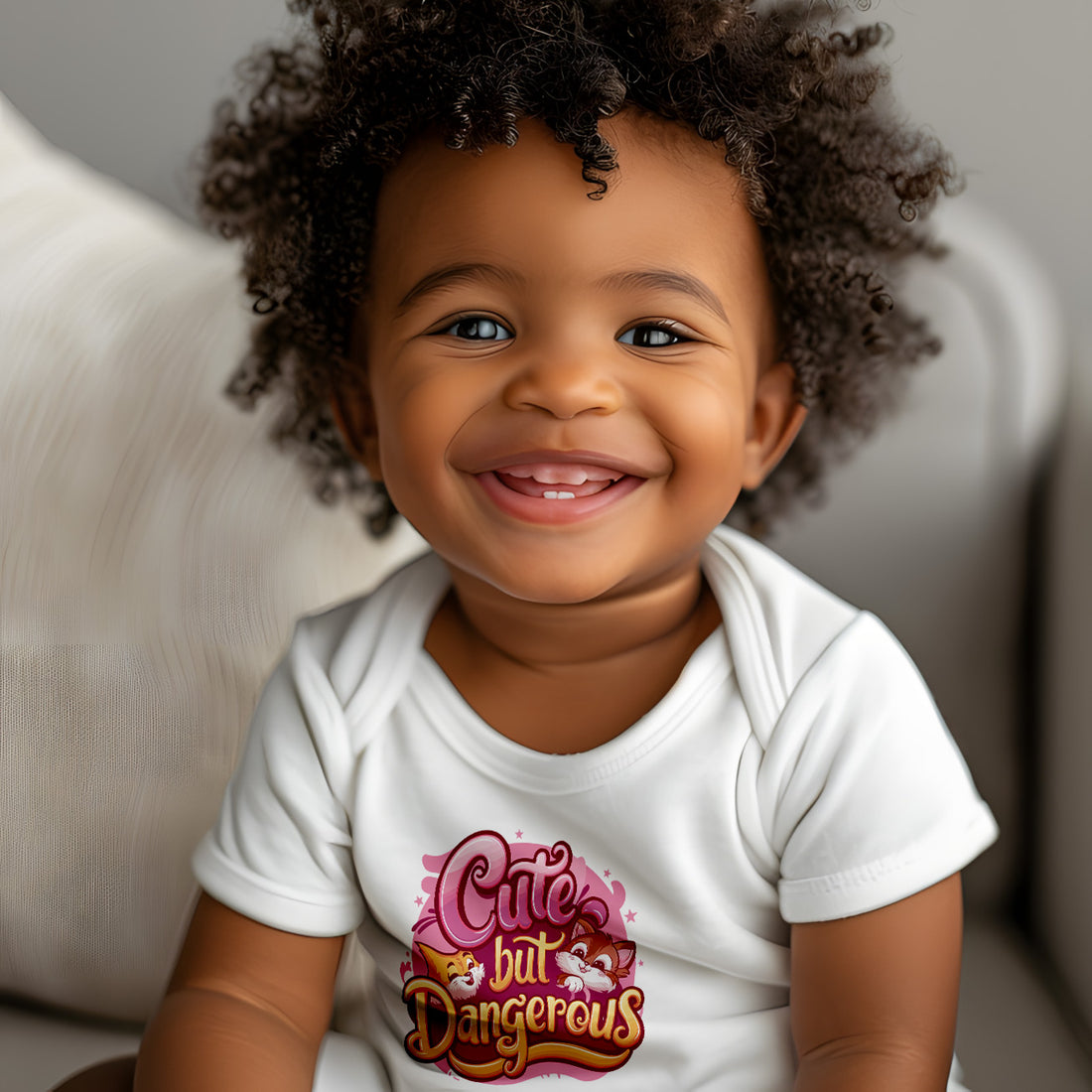 "Cute but dangerous" Baby Organic Short Sleeve Bodysuit