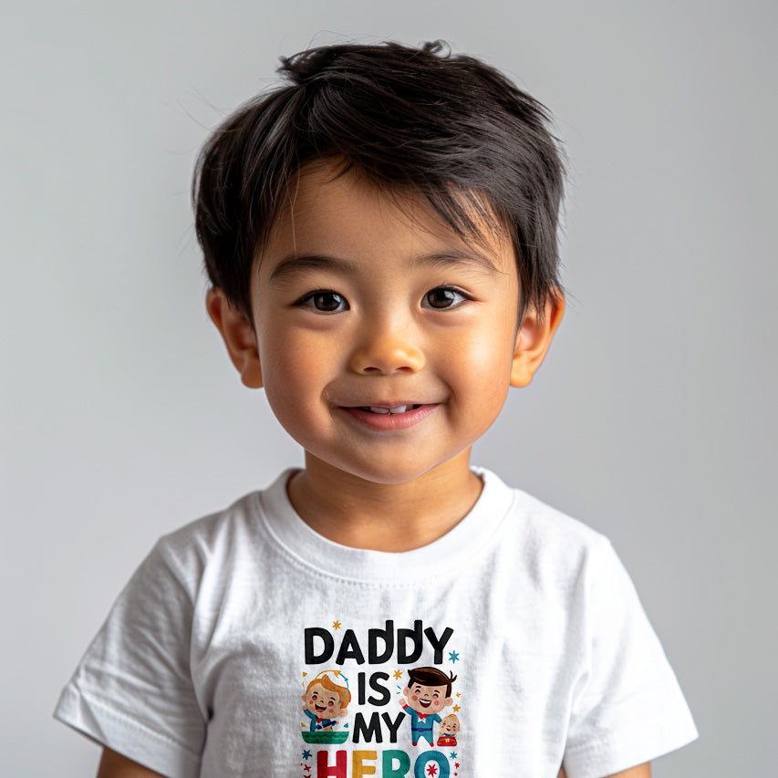 "Daddy is my hero" Baby Short Sleeve T-Shirt