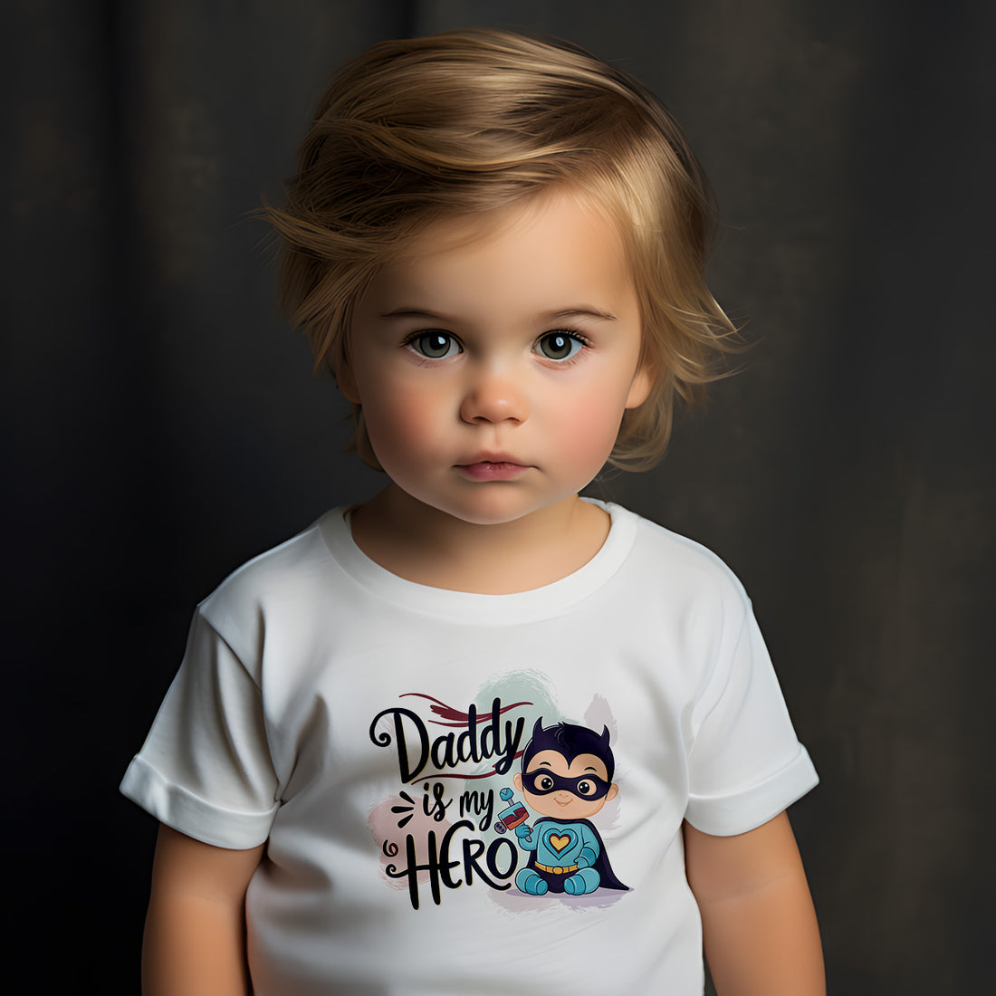 "Daddy is my hero" Baby Short Sleeve T-Shirt