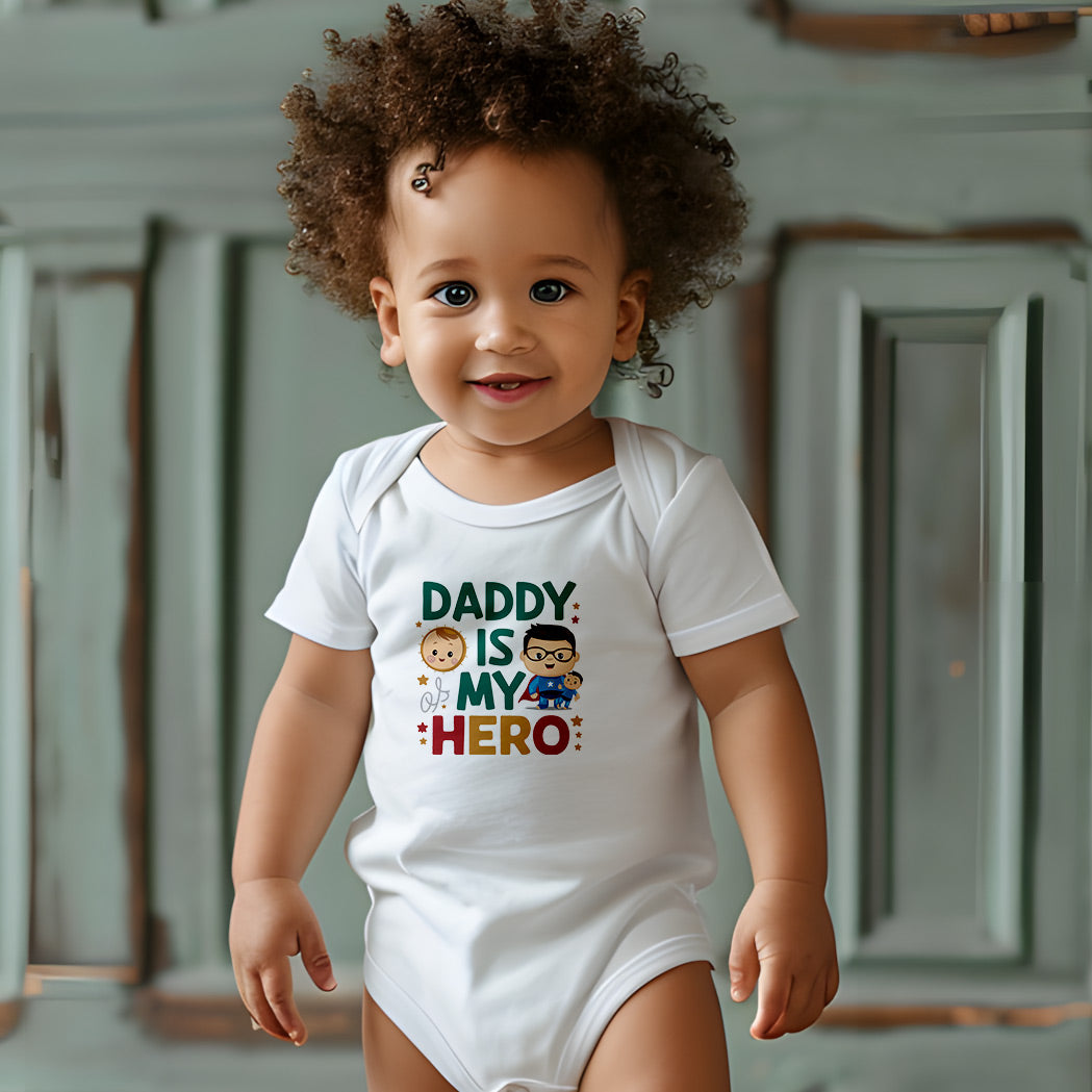 "Daddy is my hero" Infant Baby Rib Bodysuit