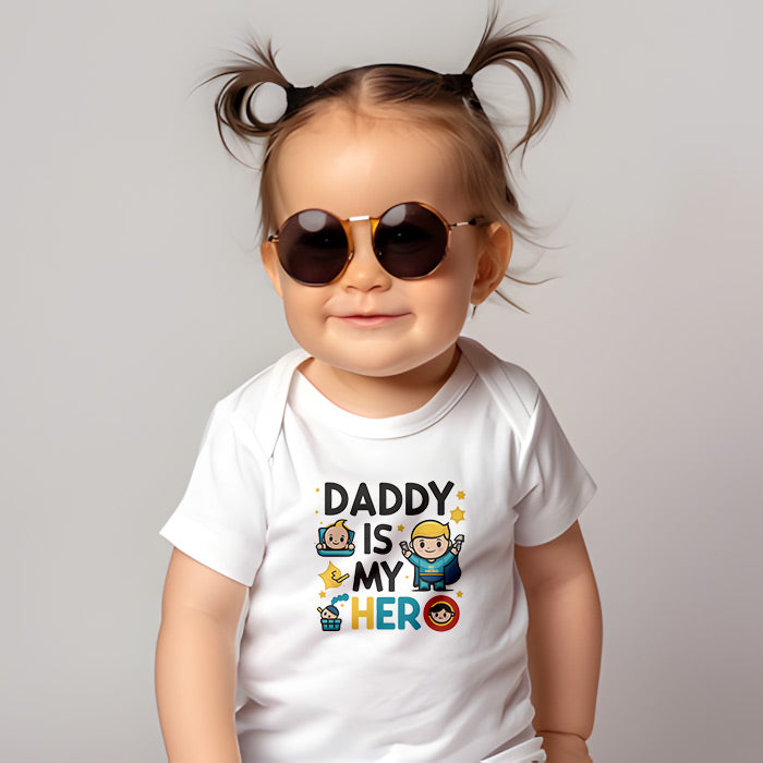 "Daddy is my hero" Infant Baby Rib Bodysuit