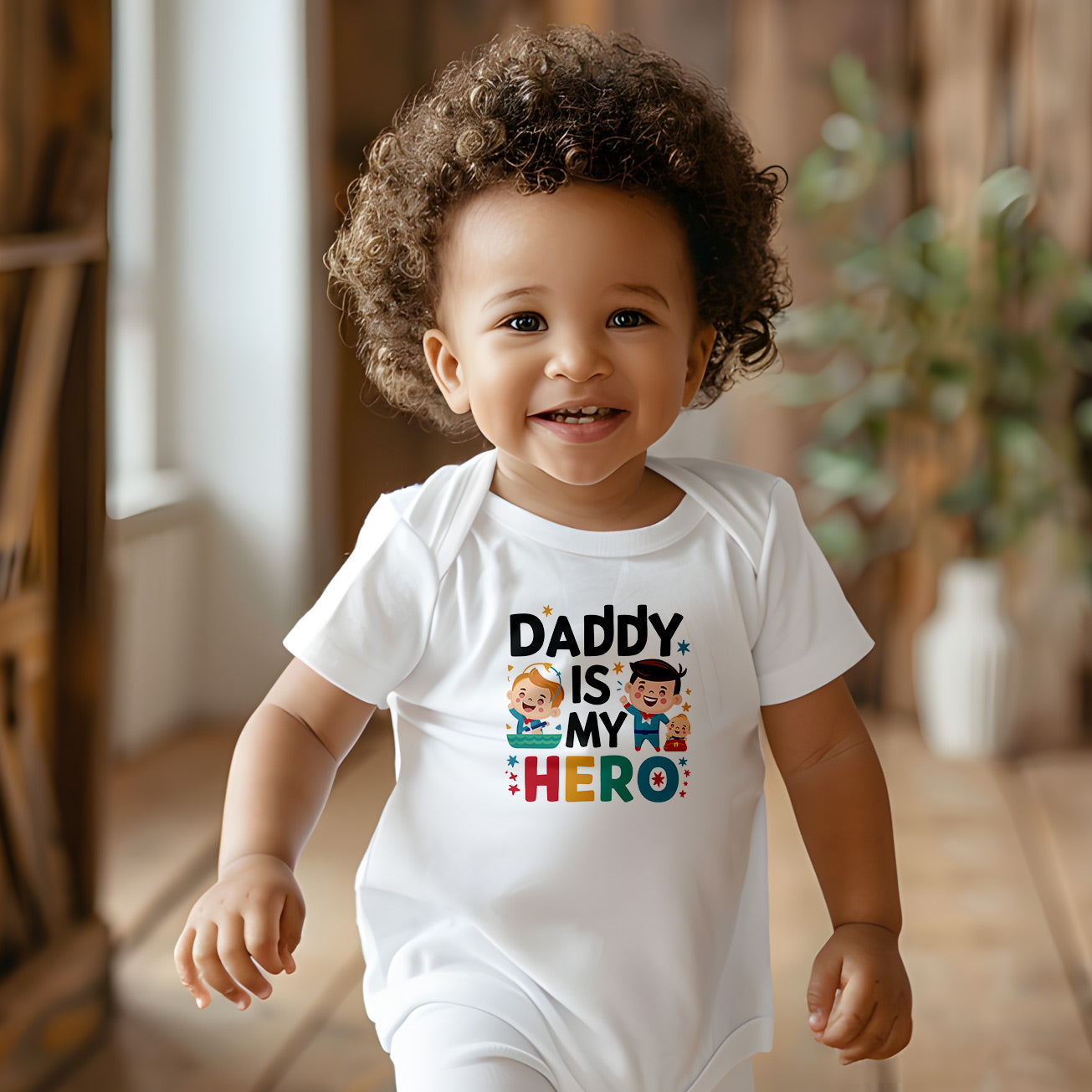 "Daddy is my hero" Infant Baby Rib Bodysuit