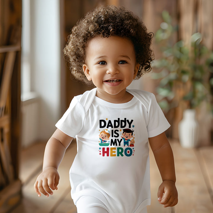 "Daddy is my hero" Infant Baby Rib Bodysuit