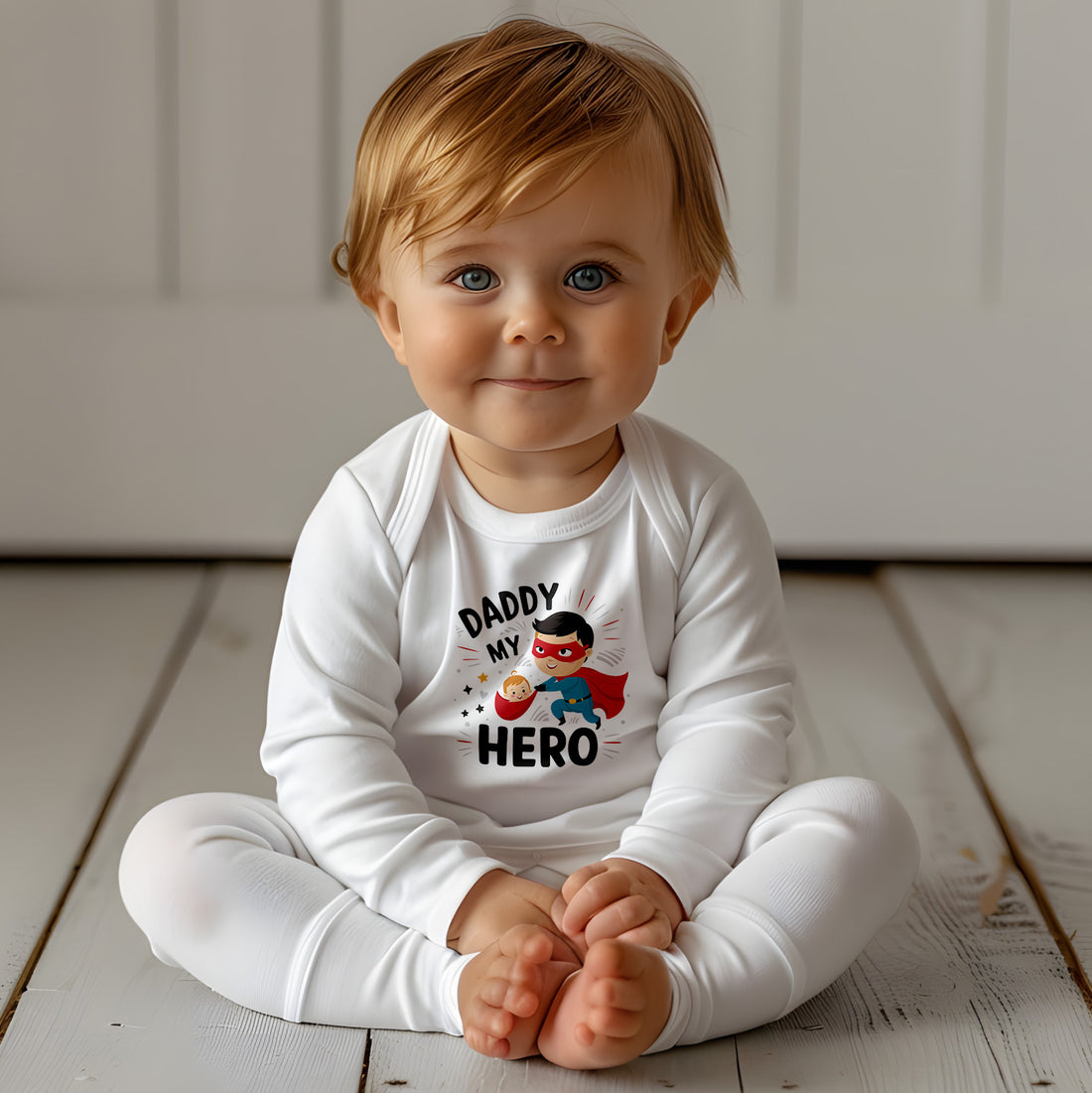 "Daddy is my hero" Infant Long Sleeve Bodysuit