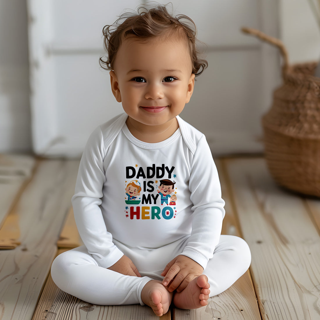 "Daddy is my hero" Infant Long Sleeve Bodysuit