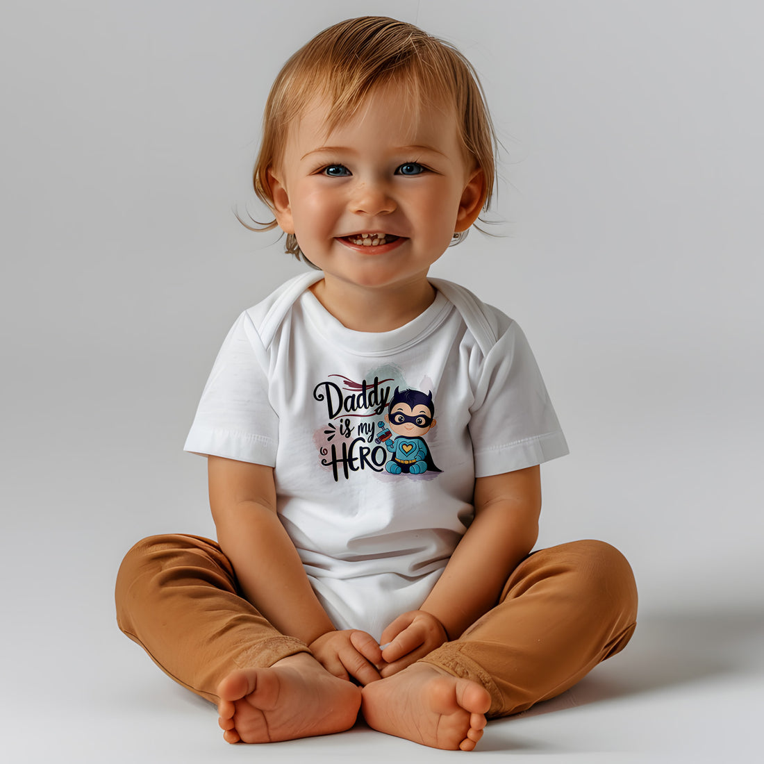 "Daddy is my hero" Baby Organic Short Sleeve Bodysuit