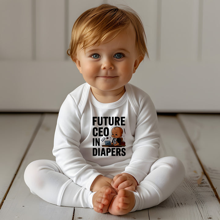 "Future CEO in diapers" Infant Long Sleeve Bodysuit