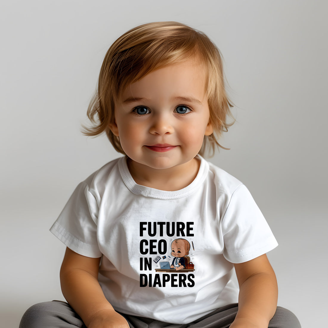 "Future CEO in diapers" Baby Short Sleeve T-Shirt