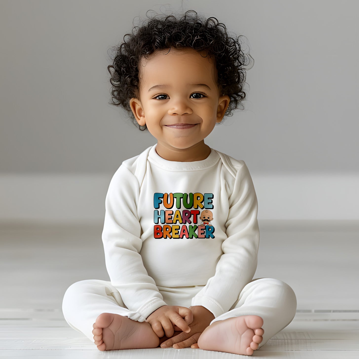 "Future heartbreaker" Baby Long-Sleeve Organic Bodysuit