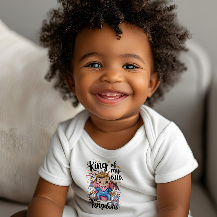 "King of my little kingdom" Baby Organic Short Sleeve Bodysuit