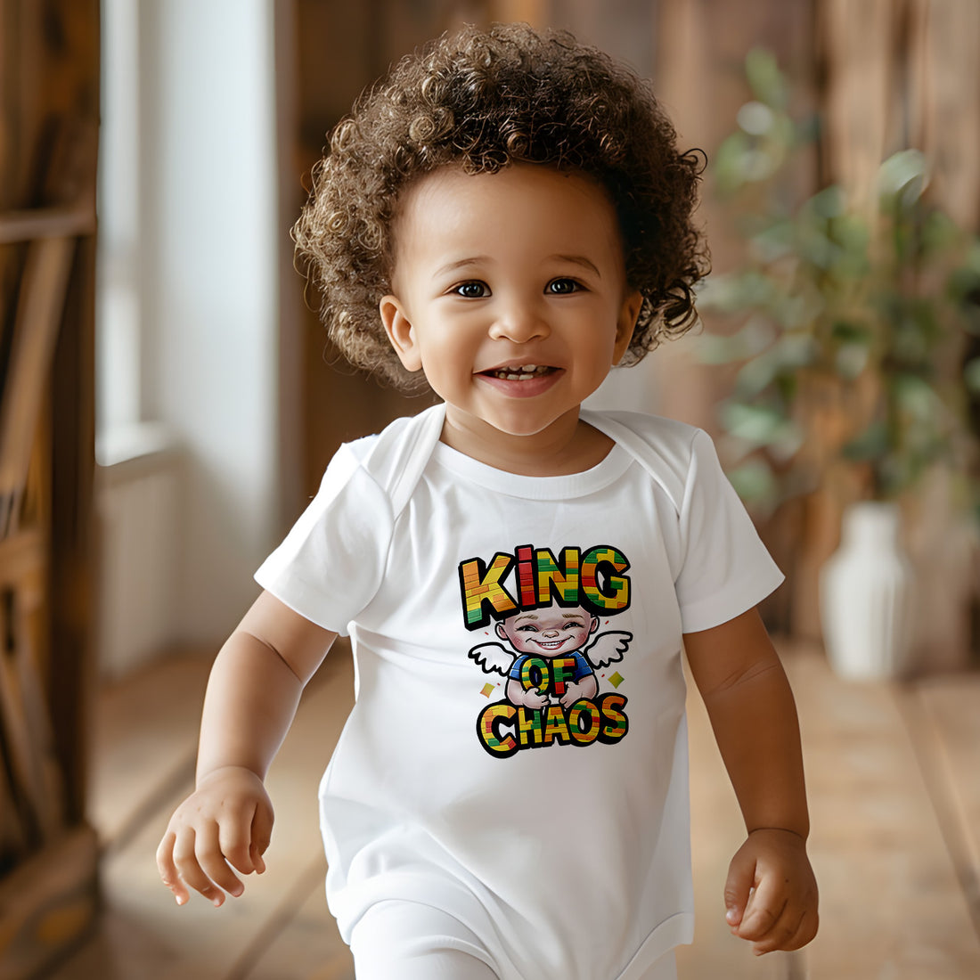 "King of chaos" Baby Organic Short Sleeve Bodysuit